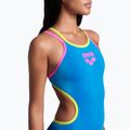 Dámske jednodielne plavky arena One Double Cross Back One Piece tyrkysová/fluo ružová/jemne zelená 9