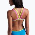 Dámske jednodielne plavky arena One Double Cross Back One Piece tyrkysová/fluo ružová/jemne zelená 10