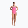 Dámske jednodielne plavky arena Lace Back Solid shocking pink/blue river 2