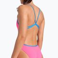 Dámske jednodielne plavky arena Lace Back Solid shocking pink/blue river 5