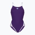 Dámske jednodielne plavky arena Icons Super Fly Back Solid plum / white / plum multi