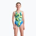 Arena Star Shaped Swim Tech L modré river/soft green/multi detské jednodielne plavky 5
