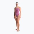 Dámske jednodielne plavky arena Pink Dahlia Lace Back shocking pink/multi 2