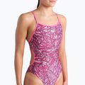 Dámske jednodielne plavky arena Pink Dahlia Lace Back shocking pink/multi 5