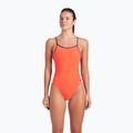 Dámske jednodielne plavky arena Lace Back Solid bright coral/plum