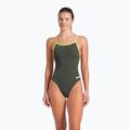 Dámske jednodielne plavky arena Lace Back Solid dark sage/artic lime 5