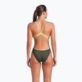 Dámske jednodielne plavky arena Lace Back Solid dark sage/artic lime 7