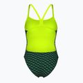 Dámske jednodielne plavky arena Monogram Challenge Back dark sage multi/artic lime 2