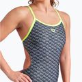 Dámske jednodielne plavky arena Monogram Challenge Back dark sage multi/artic lime 8