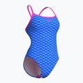 Dámske jednodielne plavky arena Monogram Challenge back blue river multi/shocking pink 3