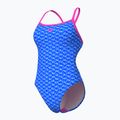 Dámske jednodielne plavky arena Monogram Challenge back blue river multi/shocking pink 4