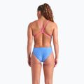 Dámske jednodielne plavky arena Monogram Challenge back blue river multi/shocking pink 7