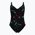Dámske jednodielne plavky arena Abyss U Back multi black/black