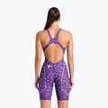 Dámske jednodielne plavky arena Powerskin ST Next LE Open Back leopard skin violet 3