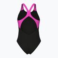 Dámske jednodielne plavky arena Flowing V Back black/shocking pink 2