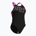 Dámske jednodielne plavky arena Flowing V Back black/shocking pink 3