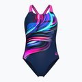 Dámske jednodielne plavky arena Bloom Swim Pro Back Lb multi navy/navy/shocking pink