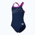 Dámske jednodielne plavky arena Logo Swim Pro navy/shocking pink 4