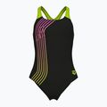 Detské jednodielne plavky arena Sound Track Swim Pro Back black/artic lime