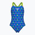 Detské jednodielne plavky arena Multiple Dot Swim Pro Back multi blue/artic lime