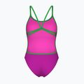 Dámske jednodielne plavky Arena Lace Back Solid very fuchsia/team green 2