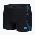 Pánske plavecké boxerky arena Graphic Swim Short black/turquoise 3