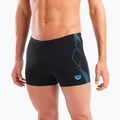 Pánske plavecké boxerky arena Graphic Swim Short black/turquoise 8