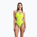 Dámske jednodielne plavky arena One Double Cross Back One Piece artic lime/plum/blue cosmo 5