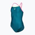 Detské jednodielne plavky arena Light Drop Solid deep teel/shocking pink/verbena 3