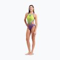 Dámske jednodielne plavky arena One Shaded Print Tech One Back artic lime violetta multi/neon blue 6