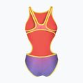 Dámske jednodielne plavky arena One Shaded Print Tech One Back bright coral royal multi/soft green 2