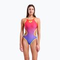 Dámske jednodielne plavky arena One Shaded Print Tech One Back bright coral royal multi/soft green 5