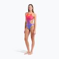 Dámske jednodielne plavky arena One Shaded Print Tech One Back bright coral royal multi/soft green 6