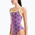 Dámske jednodielne plavky arena Floral Challange Back violet multi/artic lime 4