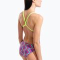 Dámske jednodielne plavky arena Floral Challange Back violet multi/artic lime 5