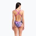 Dámske jednodielne plavky arena Earth View Xcriss Cross pink multi/very fuchsia 3