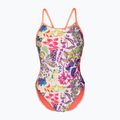 Dámske jednodielne plavky arena Painting Lace Back multi/bright coral