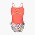 Dámske jednodielne plavky arena Painting Lace Back multi/bright coral 2