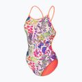 Dámske jednodielne plavky arena Painting Lace Back multi/bright coral 3