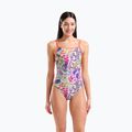Dámske jednodielne plavky arena Painting Lace Back multi/bright coral 5