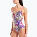 Dámske jednodielne plavky arena Painting Lace Back multi/bright coral 8