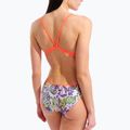 Dámske jednodielne plavky arena Painting Lace Back multi/bright coral 9