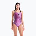 Dámske jednodielne plavky arena Peacock Swim Pro Back multi pink/black