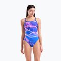 Dámske jednodielne plavky arena Earth Challange Back neon blue multi/neon blue/neon blue