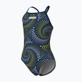 Detské jednodielne plavky arena Fireflow Lightdrop Back navy/team navy yellow 3