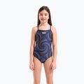 Detské jednodielne plavky arena Fireflow Lightdrop Back navy/team navy yellow 5