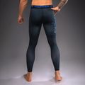 Pánske tréningové legíny Venum Thunder Dragon Spats Black/Royal Blue 3