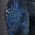 Pánske tréningové legíny Venum Thunder Dragon Spats Black/Royal Blue 7