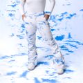 Dámske snowboardové nohavice ROXY Chloe Kim azure blue clouds 9