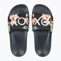 Dámske žabky ROXY Slippy II black/green print 2